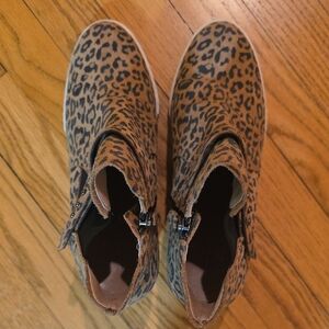 Leopard Print Kids Ankle Boots